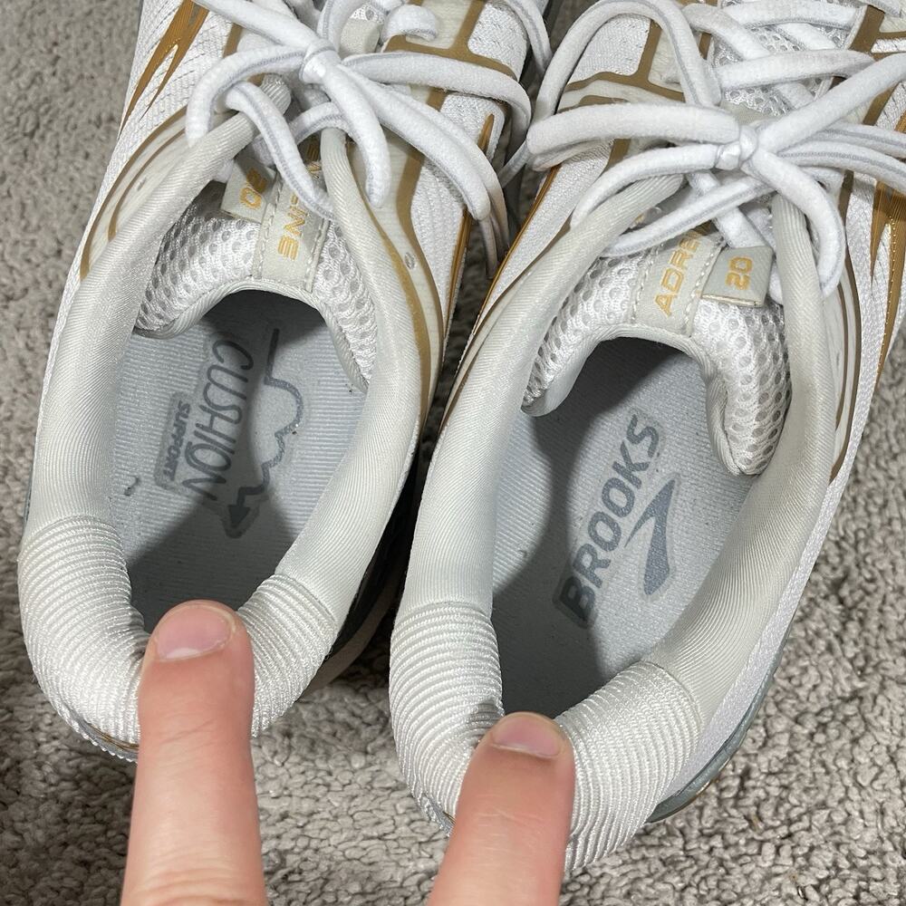 Brooks Adrenaline GTS 20 Running Shoes Womens Size 11 B White Gold 1202961B164 - Picture 8 of 10